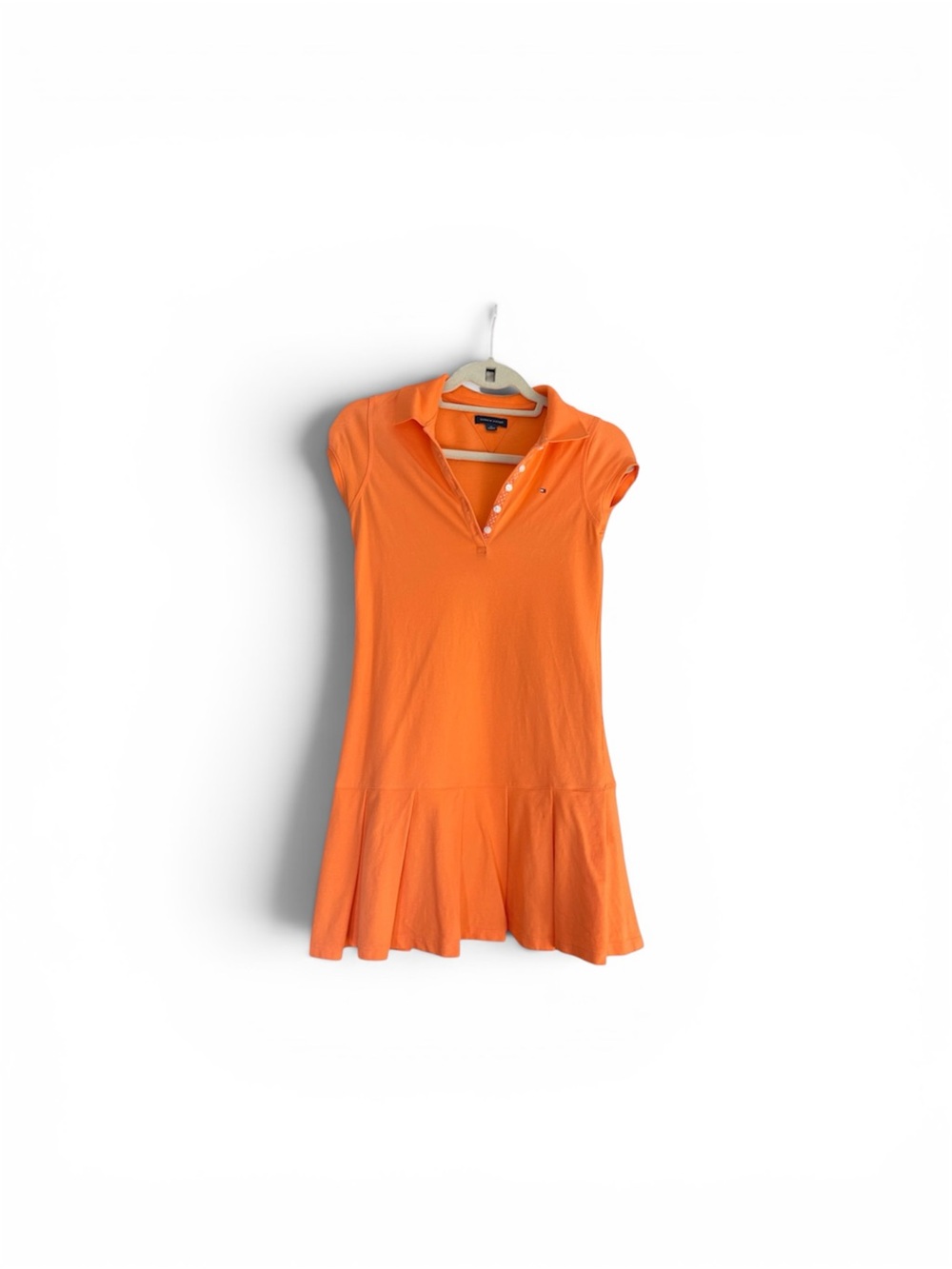 Tommy Hilfiger Cotton Polo Dress - Orange with pleated skirt Girls size 16